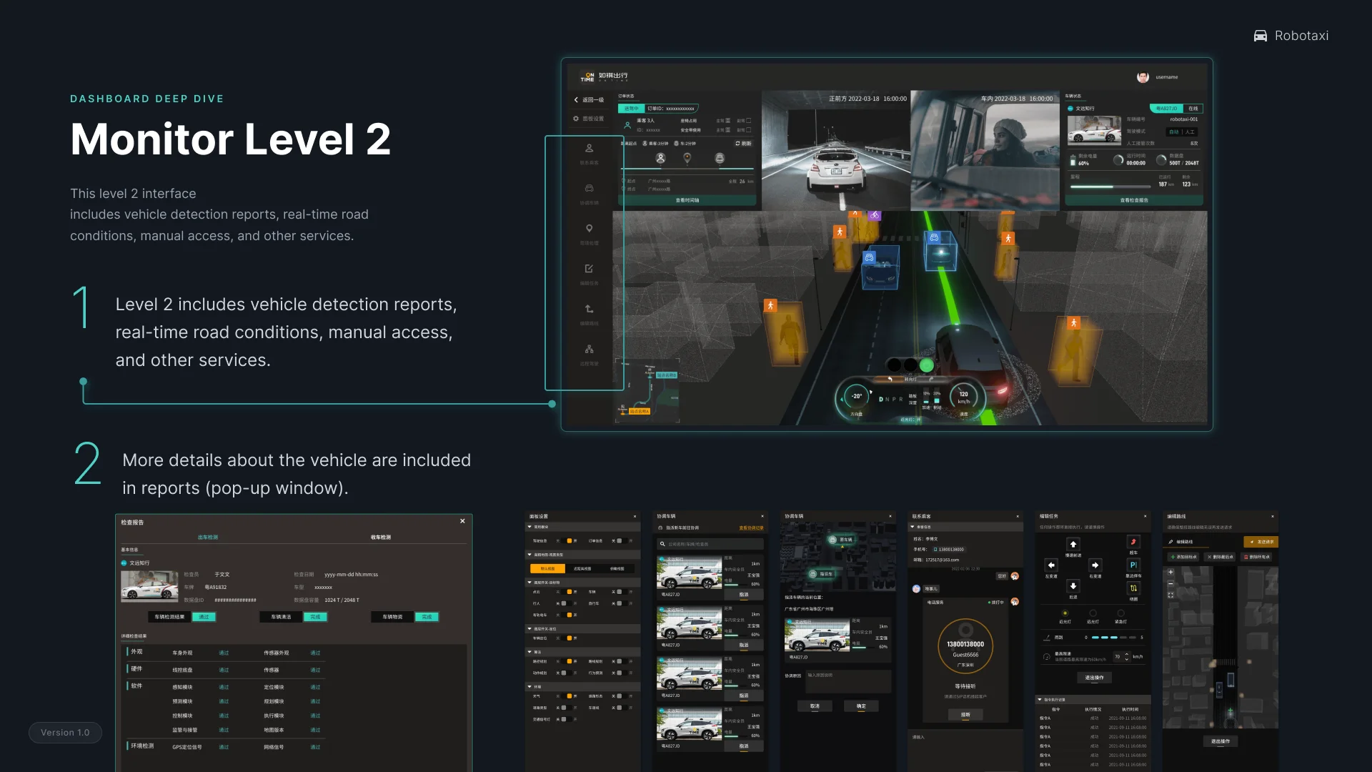 Autonomous driving monitoring platform dashboard